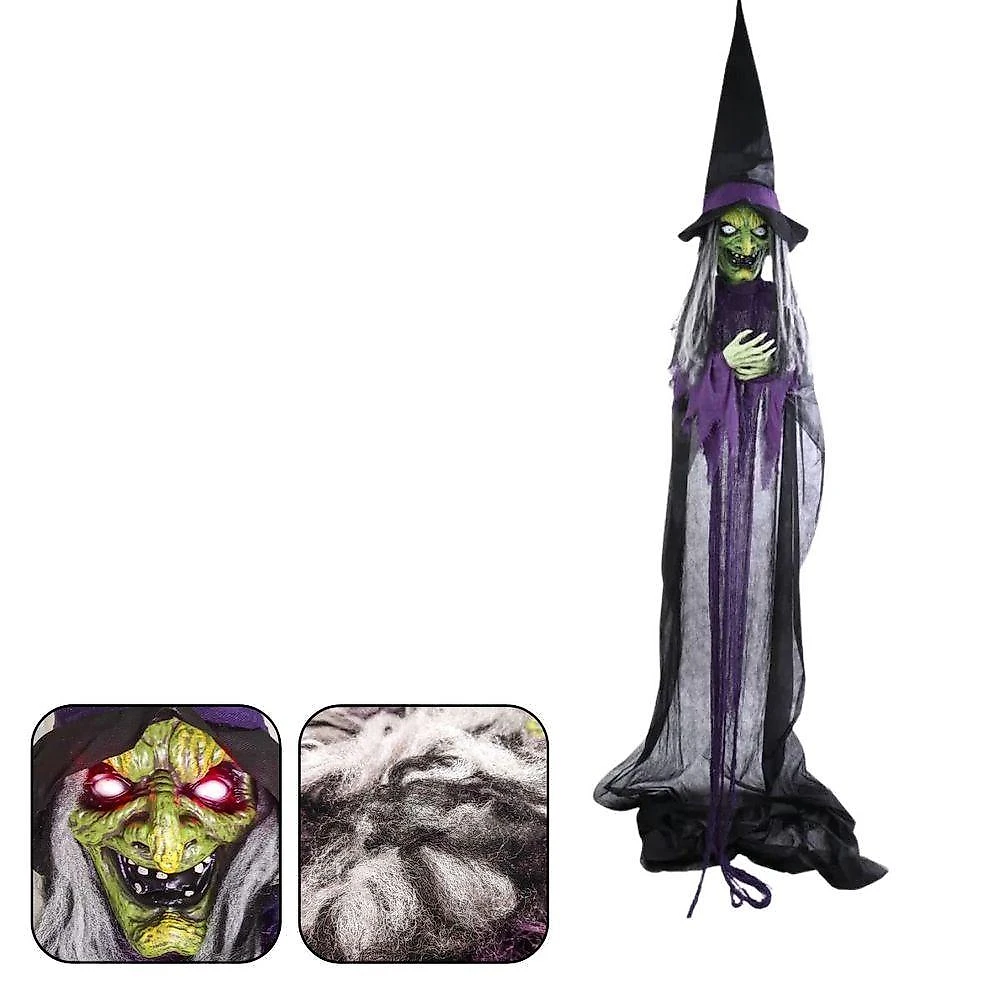 Boneco Bruxa Vanda Decoração Halloween Com Som E Luz