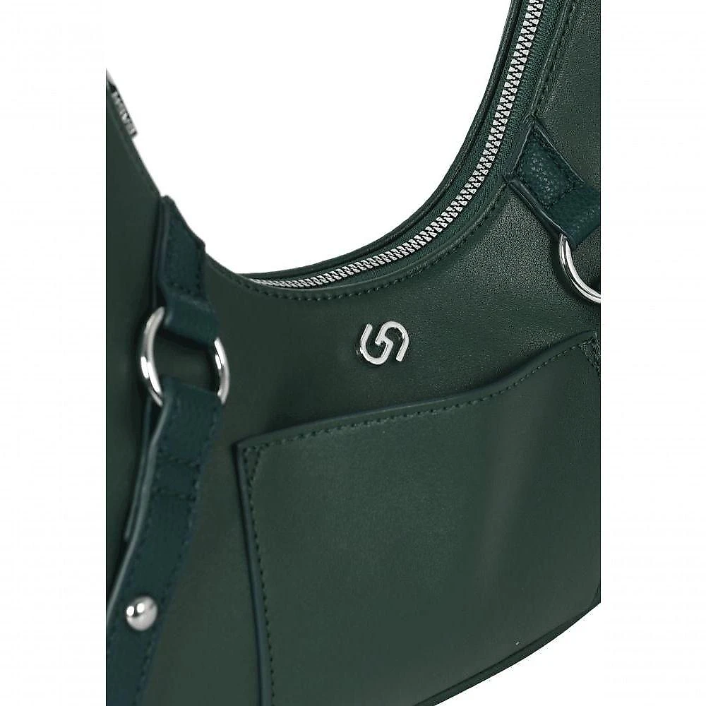Bolsa Luxcel Meia Lua Transversal Gash PU 28CM Verde Feminino BS72976GA