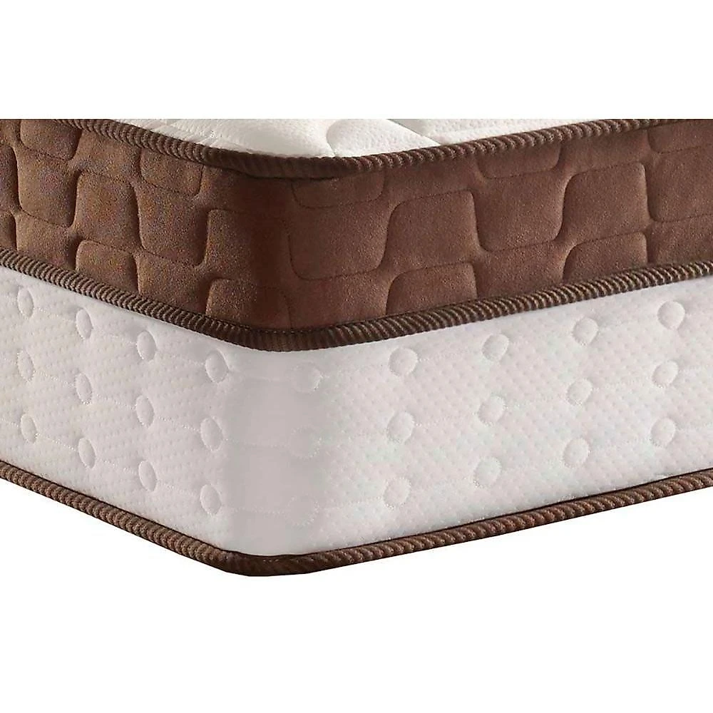 Cama Box Baú CRC Casal + Colchão Molas Ensacadas King Best New Euro Pillow Marrom Anjos