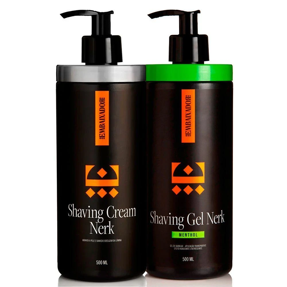 Shaving Gel Nerk Menthol + Shaving Cream Nerk Embaixador 500Ml