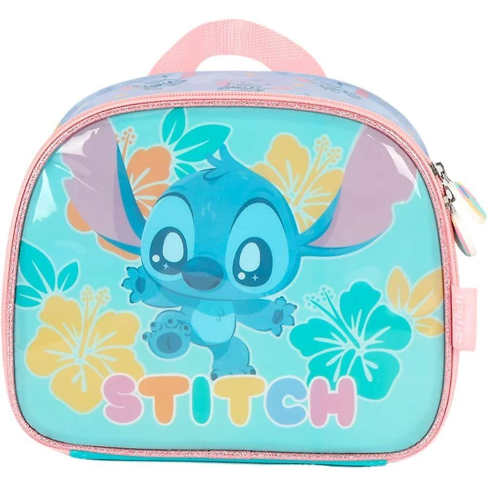 Kit Escolar Luxcel Stitch e Scrump Disney Mochila Rodinhas Lancheira Estojo Turquesa