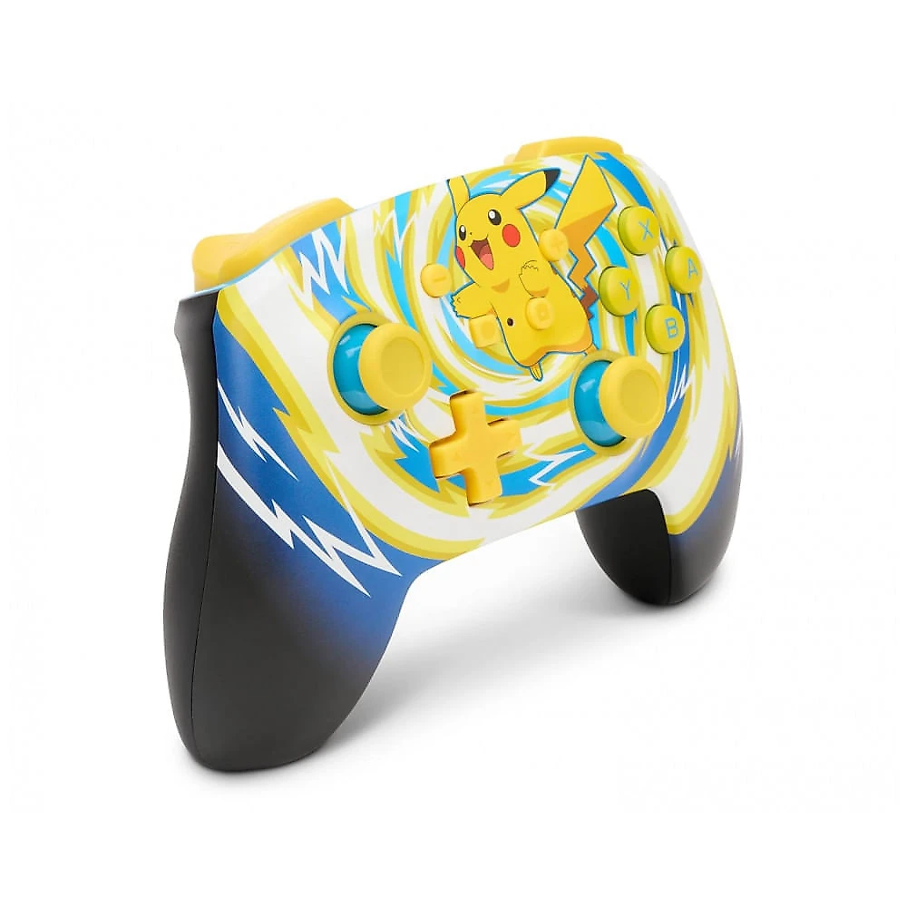 Controle sem fio PowerA Enhanced Wireless para Nintendo Switch Pokémon Pikachu Vortex com bateria recarregável e botões avançados