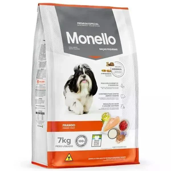 Ração Monello Dog Adultos Raças Pequenas Frango 7kg Premium Especial