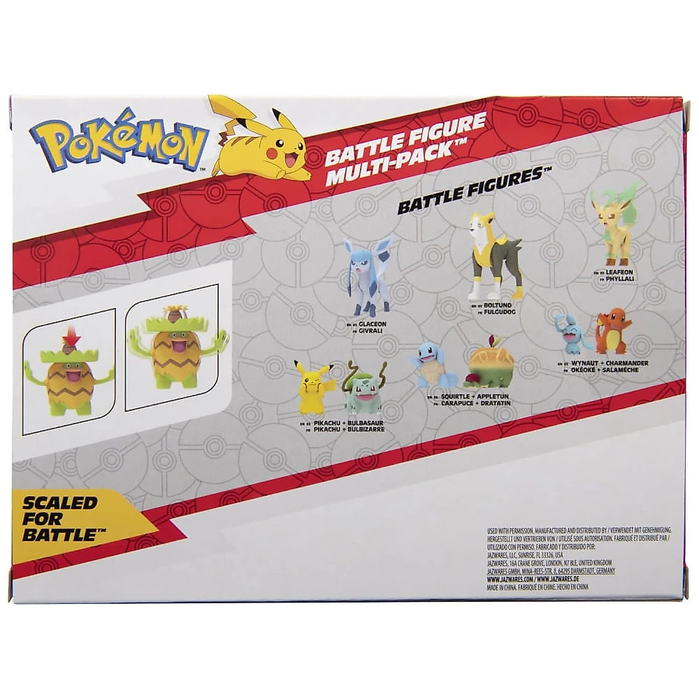 Conjunto figuras Pokémon tipo Grama 3 peças Ludicolo 11 cm, Ivysaur 8 cm e Grookey 5 cm Jazwares