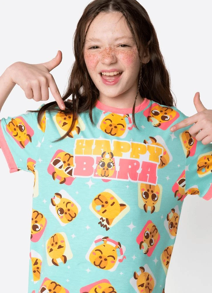 Pijama manga curta viscolycra menina teen capy bora