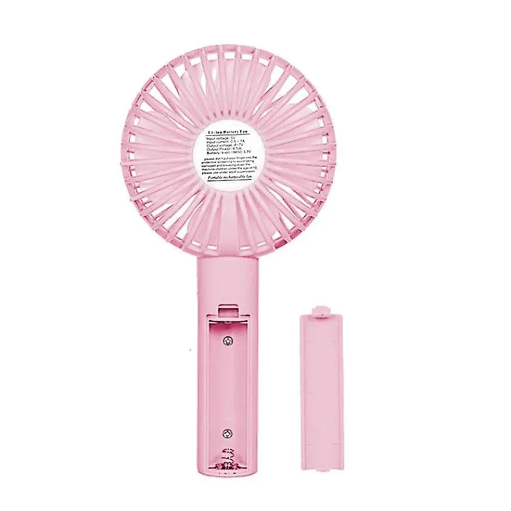 Mini Ventilador Mao E Mesa Usb Bateria Portatil 3 Velocidades Recarregavel Mão Rosa Bivolt