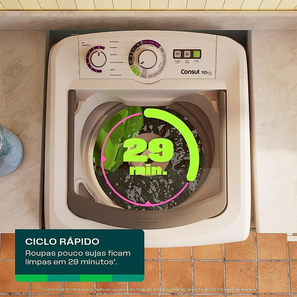 Máquina de Lavar Roupas Consul 10 Kg CWB10BB, Branca - 220 Volts