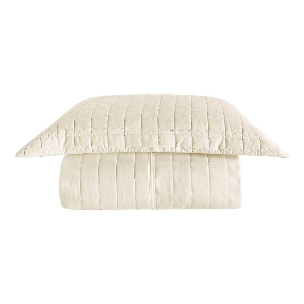 Cobre Leito Matelassê Percal 300 Fios Basic Solteiro 02 Peças 100% Poliéster - Marfim