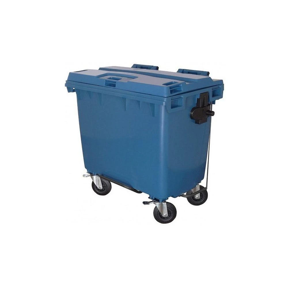 Contêiner de Lixo com Pedal 660L Plástico Polietileno Preto JSN