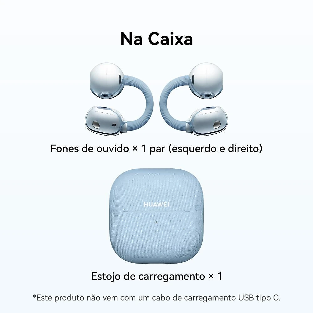 HUAWEI FreeClip 2 | Fone de Ouvido Bluetooth Sem Fio | Design em C | Chamadas Nítida FONE DE OUVIDO SEM FIO BLUETOOTH HUAWEI FREECLIP 2 - Branco