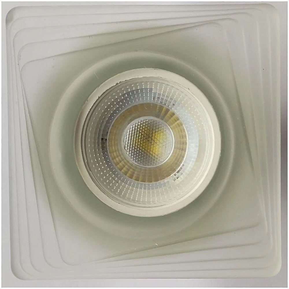 Spot Embutir Branco Quadrado Vidro Com Led 4,8w Led Cor Da Lâmpada 4000k