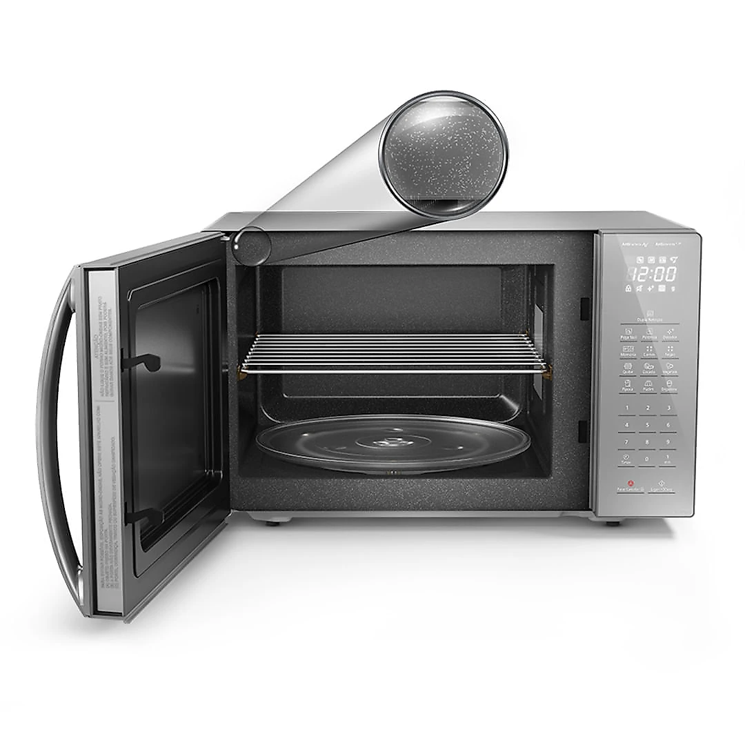 Microondas Panasonic Tecnologia Antibactéria AG 34L Inox - ST67LSRU 110v