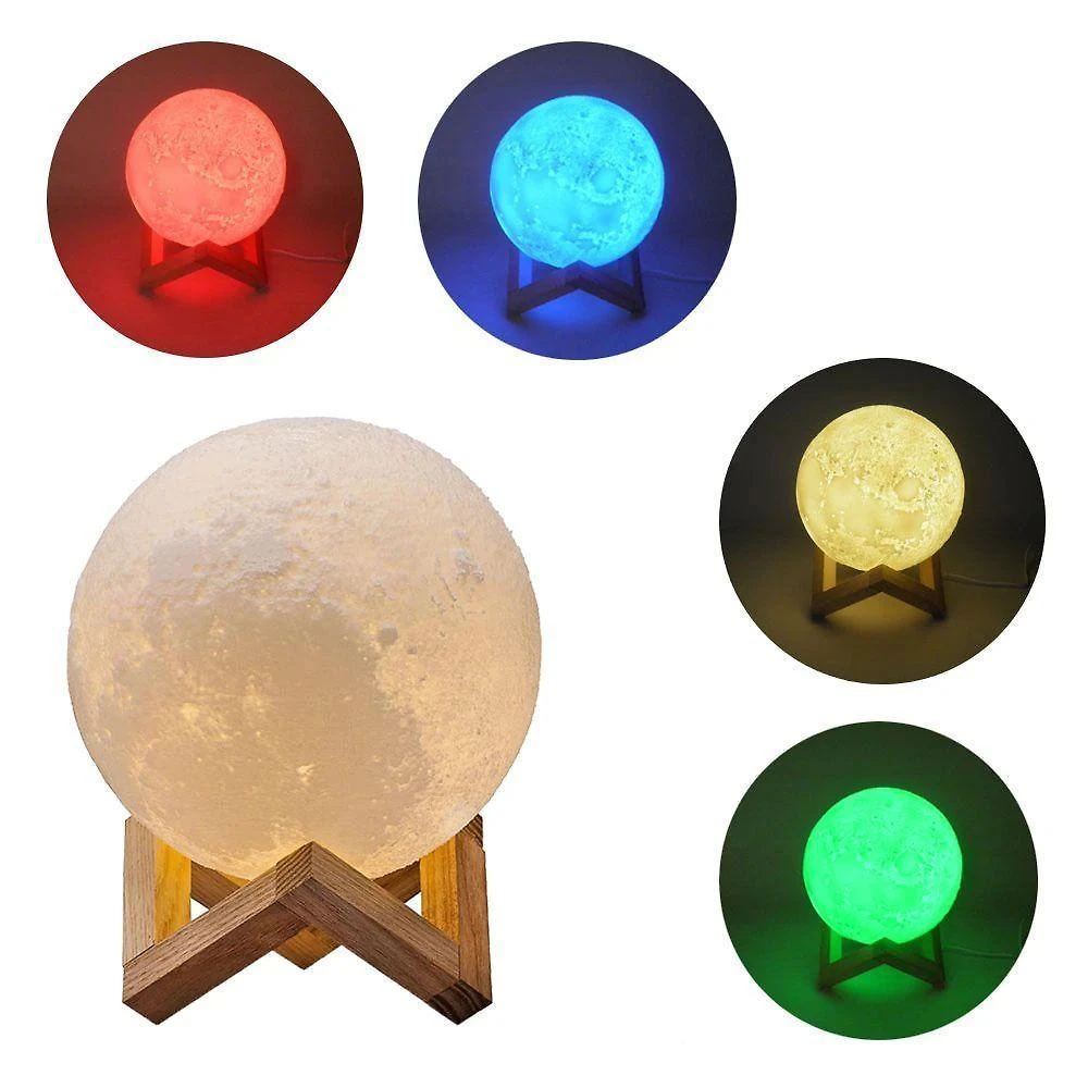 Luminária Super Lua Cheia 3D RGB Touch USB MC41619 AB Mídia