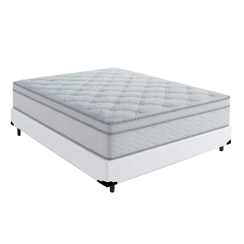 Cama Box Casal 138 Tecido Sintetico Branco Com Colchão Toronto Molas Ensacadas Branco D33
