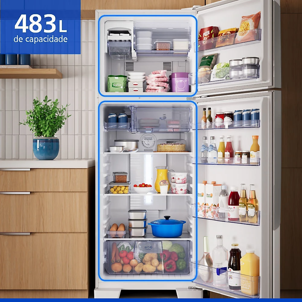 Geladeira Panasonic Duplex Frost Free 483L A+++ Branca - NR-BT71PV5W 110v