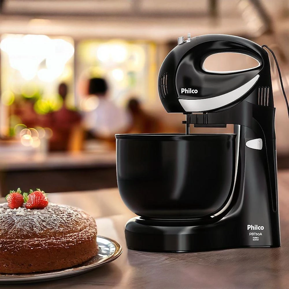 Batedeira de Mão Portátil Philco PBT50A 4L 500W 4 Velocidades 110V