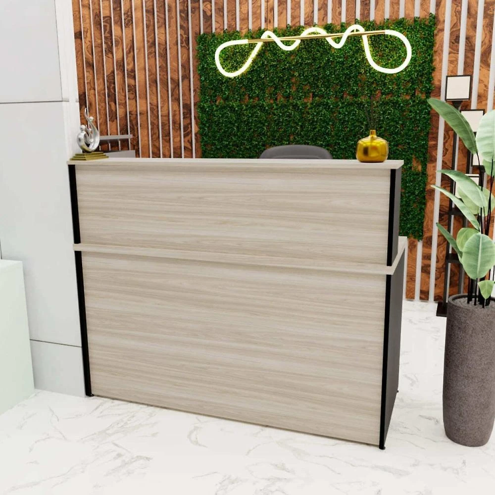 Miniatura Balcão Atendimento Recepção Consultório 120x60cm Carvalho