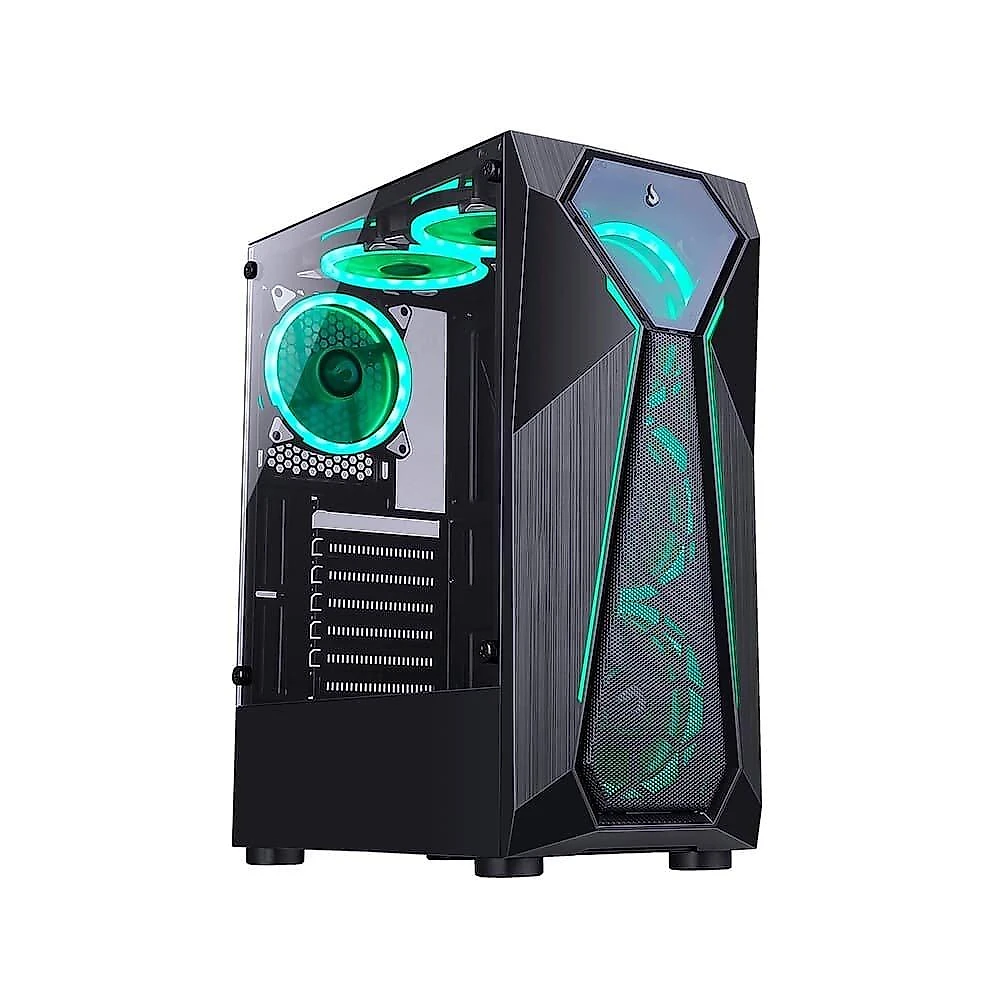 Gabinete Gamer Rise Mode X4 Glass, Barra de LED ARGB, Lateral em Vidro Fumê, Sem FANs, Preto - RM-X4-04-FB