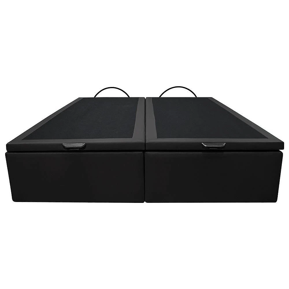 Base Box Baú Para Cama Casal Queen 158x198cm Bipartido Liz S05 Sintético Preto - Mpozenato