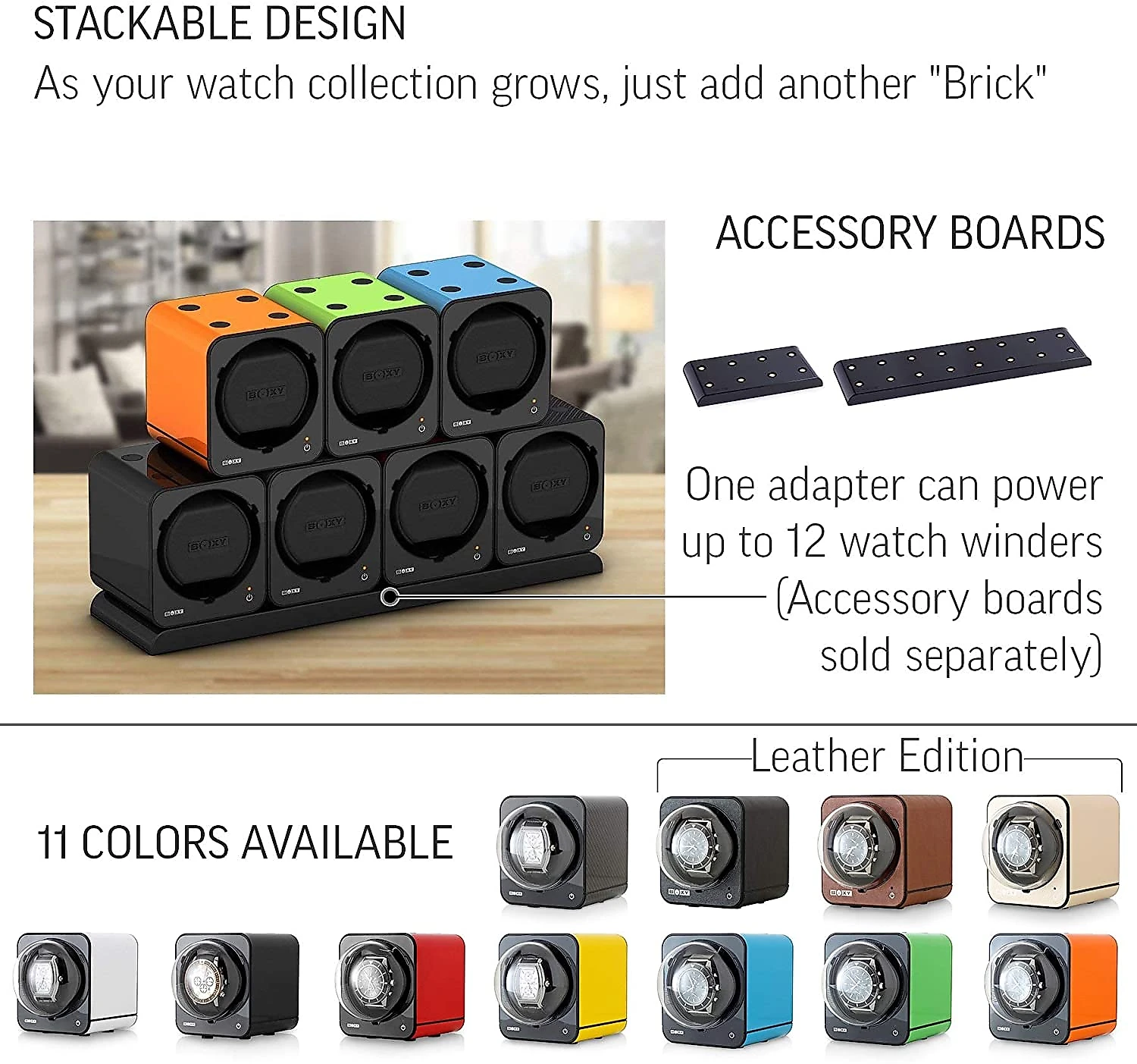 Abest Boxy CaixaEstojo Rotativo Automático para Relógios 1 L ugar Preto