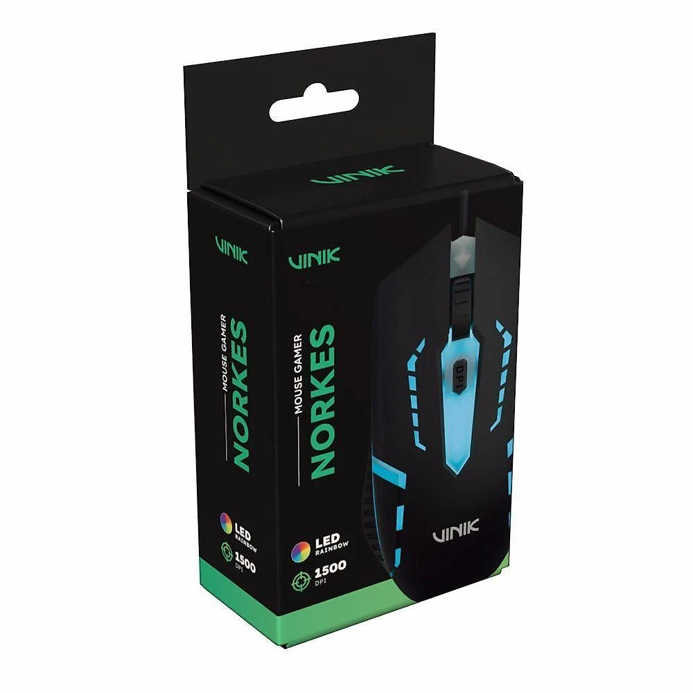Mouse Gamer Vinik Norkes Sensor 1500 DPI Ajustável e LED Rainbow