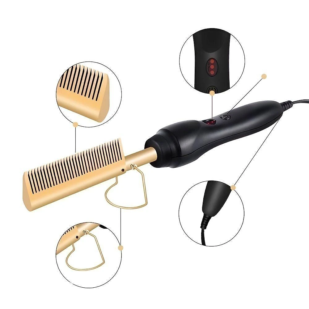 Pente Quente Elétrico Alisador Cabelo Liso Penteados