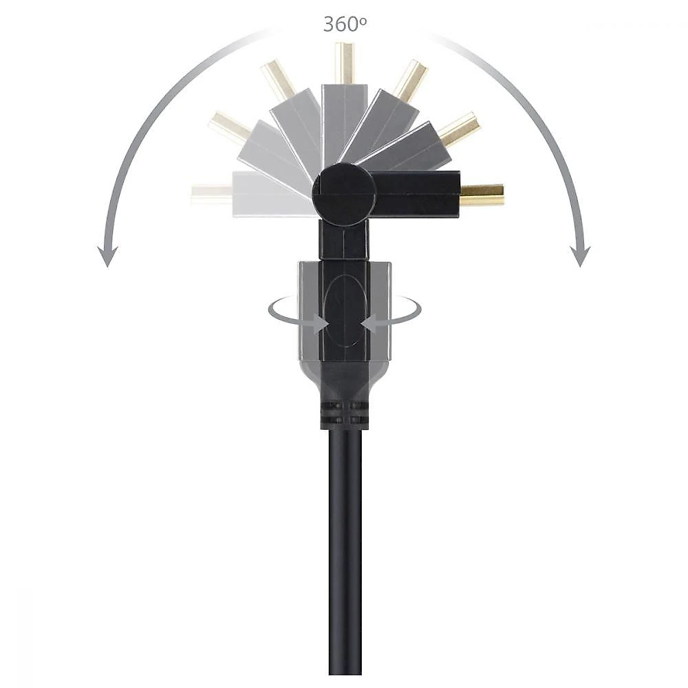 Cabo Hdmi 2.0 4k Ultra Hd 3d Conexão Ethernet Conectores 360° 2 Metros - H20b360-2
