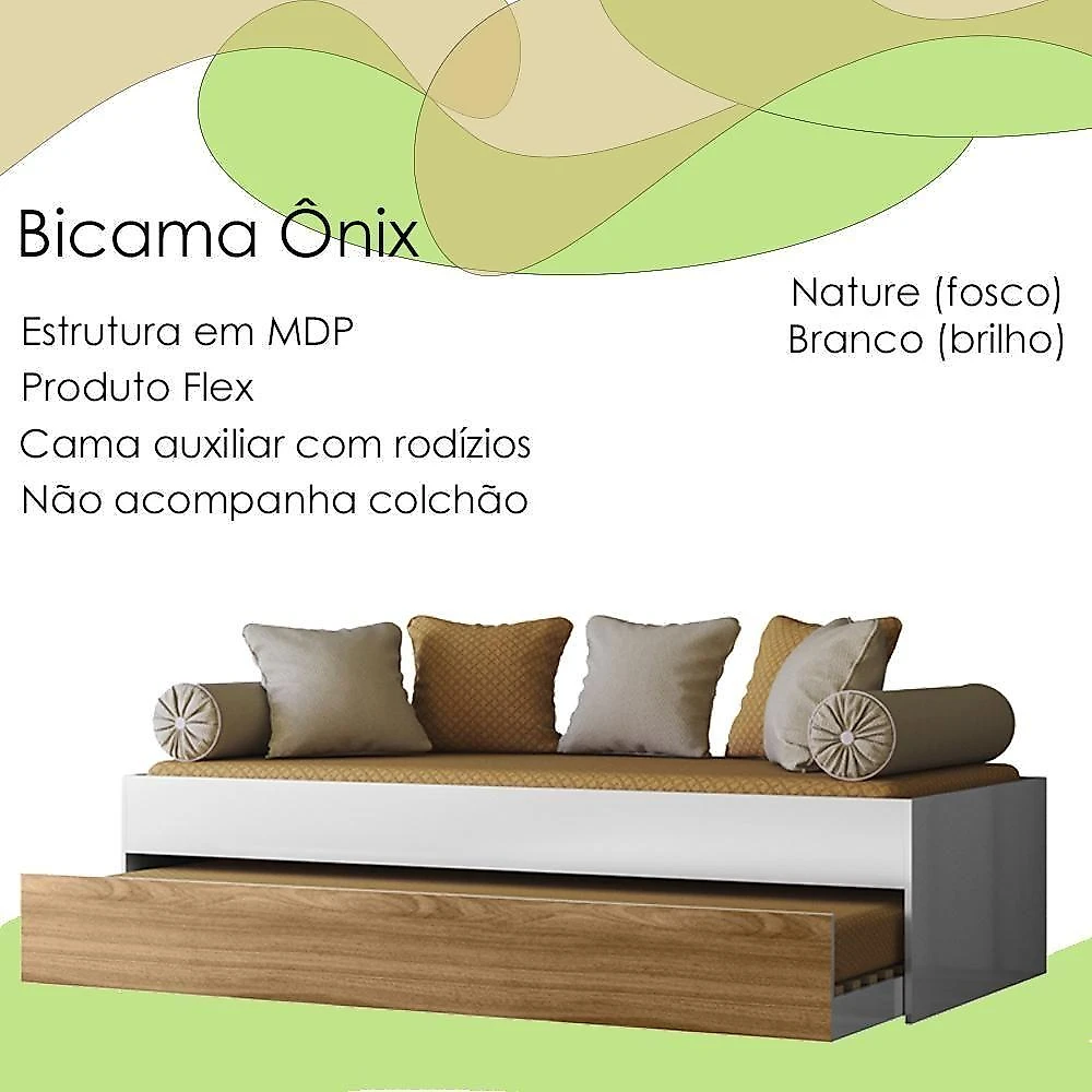 Bicama Solteiro Flex 3800 Branco Nature Plla Branco Nature