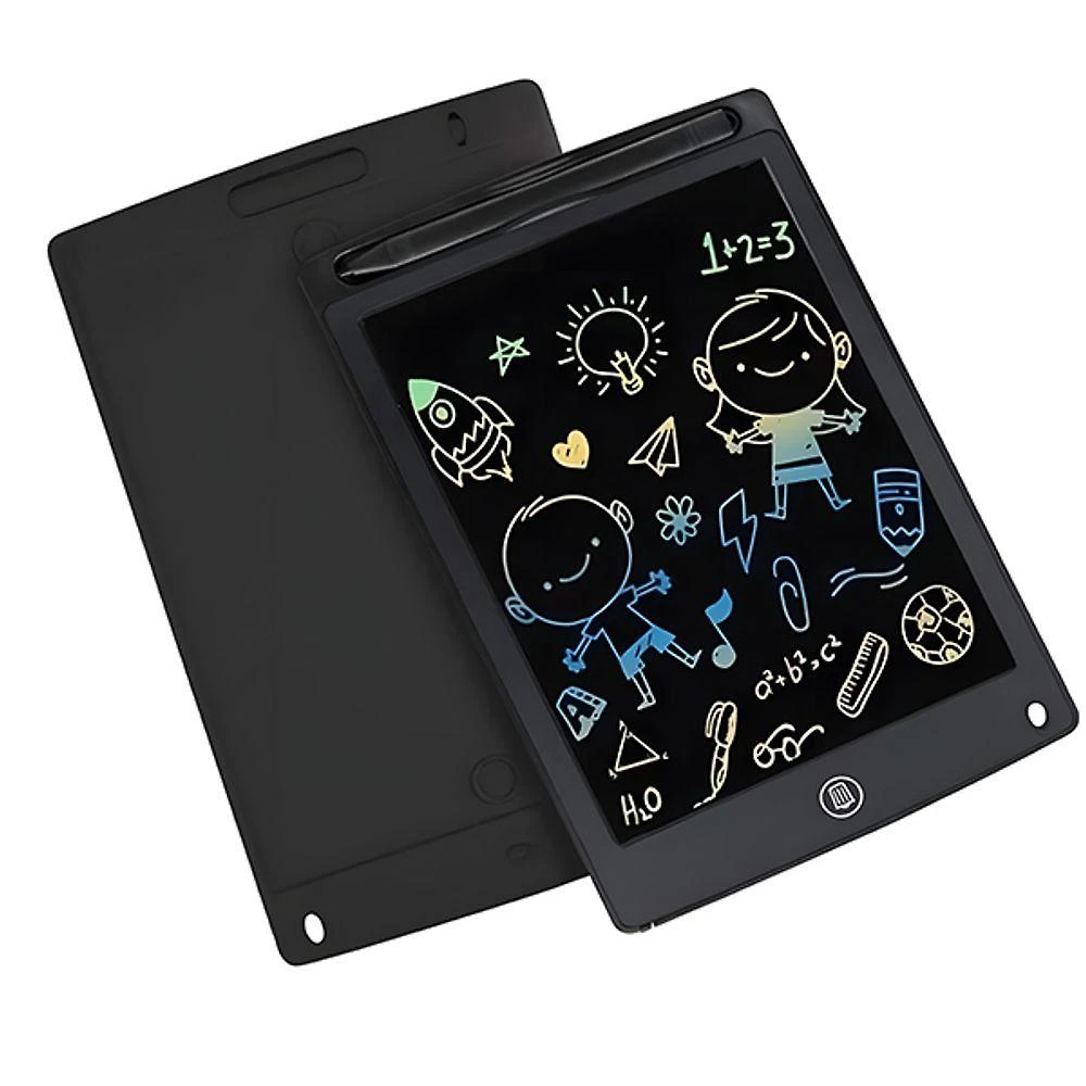 Tela De Escrita Lcd 12" Preta Lousa Mágica Escrita Colorida Botão De Apagar Desenhos E Anotações
