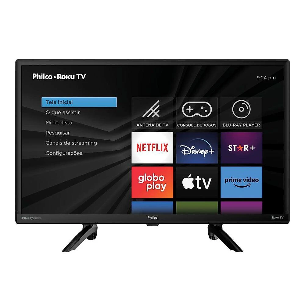 Smart Tv Led 24" Roku Tv Dolby Audio PhilcoTV24G5YR2CP Smart Tv Led 24" PSmart Tv24g5yr2cp Philco