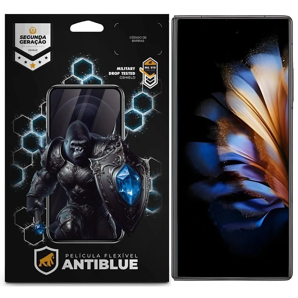 Película para Nubia Fold Gshield Antiblue com Bloqueio de Luz Azul 99% Transparente