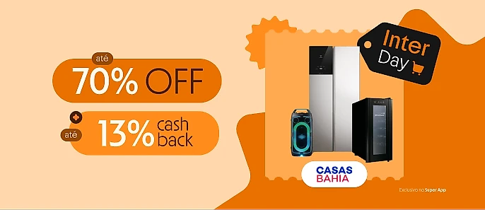 Casas Bahia com até 13% de cashback