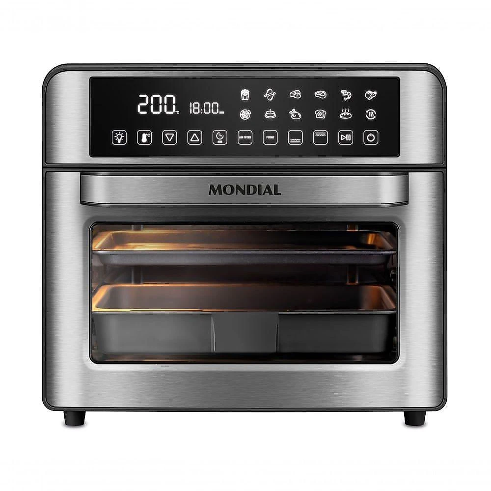 Fritadeira Air Fryer Forno Oven Digital 25L Mondial Preto Inox 2000W - AFO-25L-BI 220V 60Hz