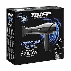 Secador de Cabelo Taiff Tourmaline 2100W Preto Emite Íons com Fio 3 Metros 110V