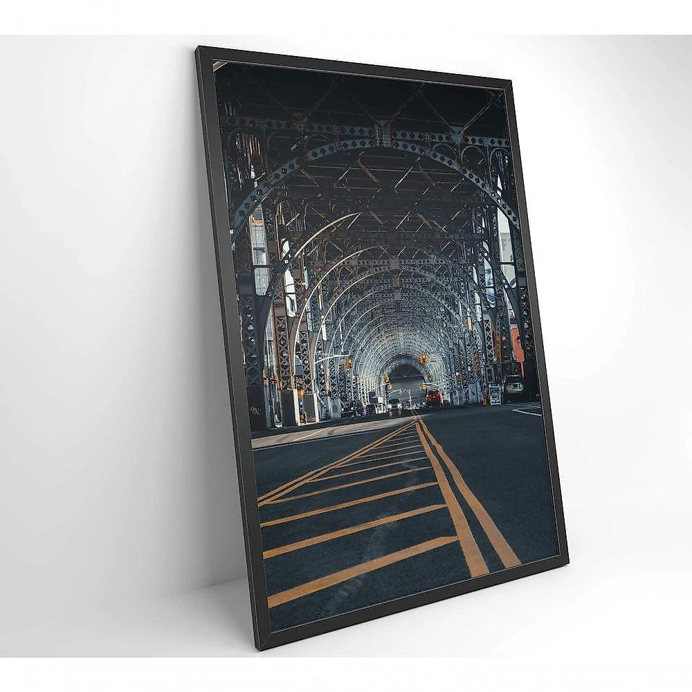 Quadro Viaduto Hudson River 80x120 Cm Tecido Canvas