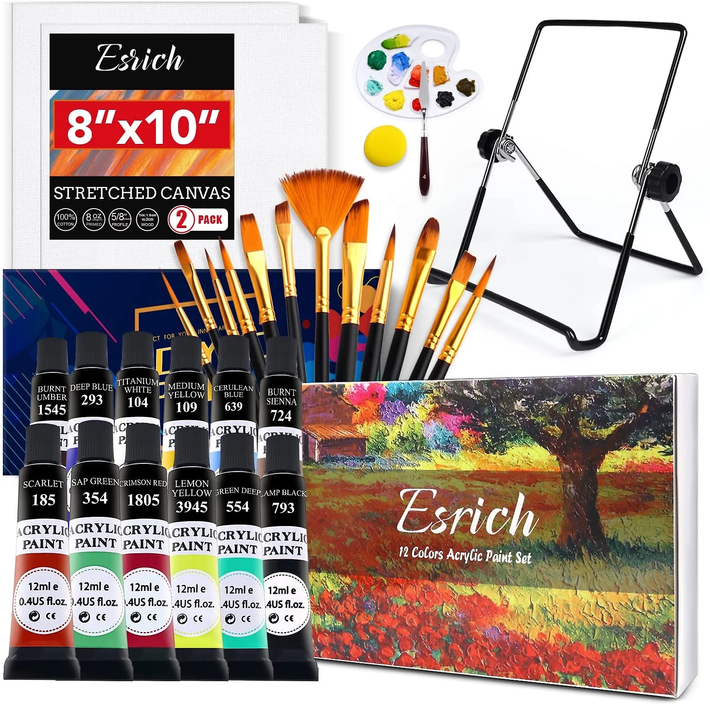 ESRICH Kit de Pintura Conjunto Artístico com 30 Peças Inclui 1