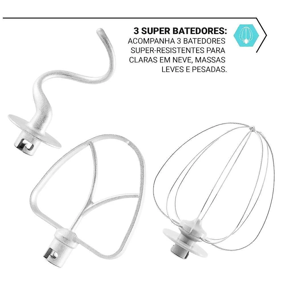 Batedeira Planetária Philco PBP90A 5l 12 Velocidades 900W 110V