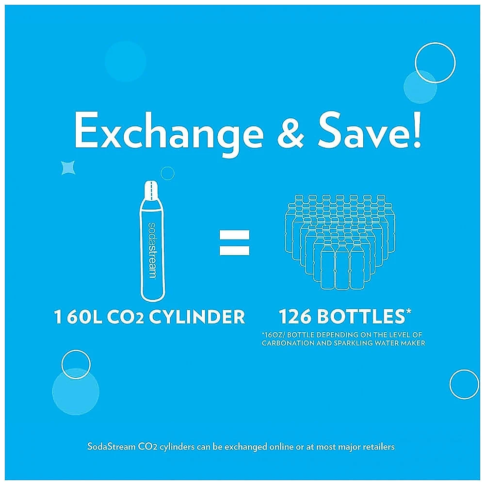 Máquina Para Gaseificar Água com CO2, Garrafas DWS e Pacote de Sabores Bubly Drops, SodaStream, Preto