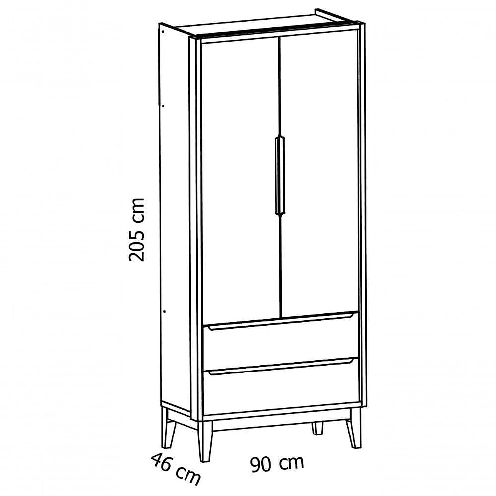 Jogo De Quarto Para Bebê Completo 2 Portas Classic New Branco Fosco Com Natural - Reller