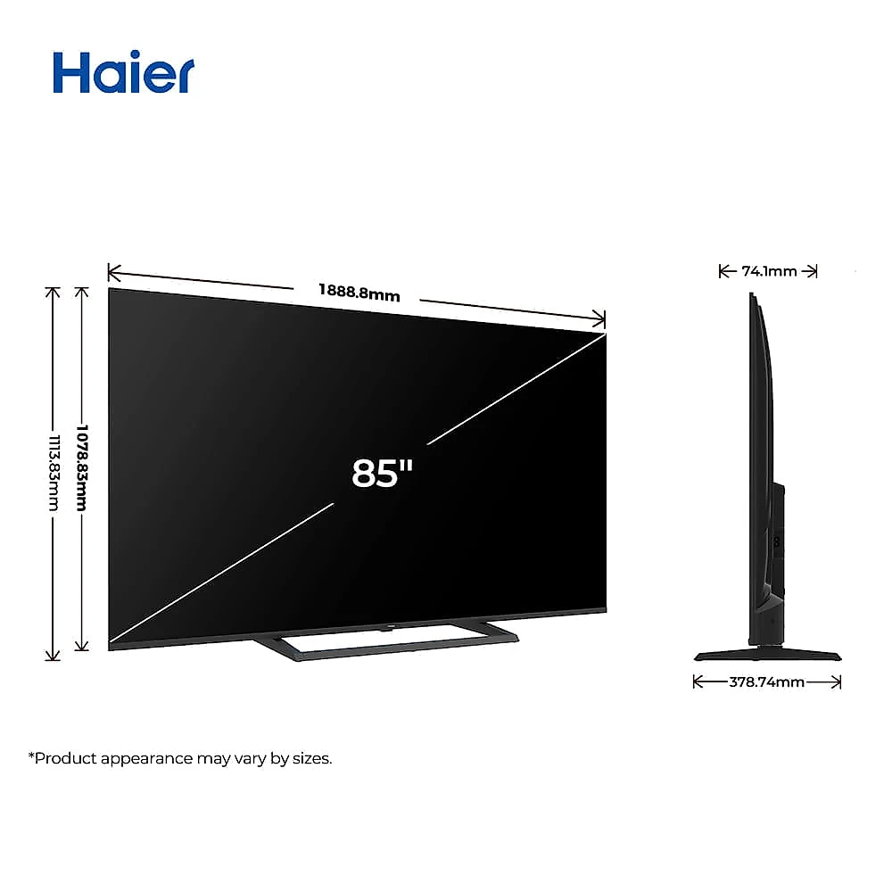 Smart TV 4K Haier QLED 85” Polegadas com 120Hz, Google TV e Wi-Fi - H85S80GUX Bivolt