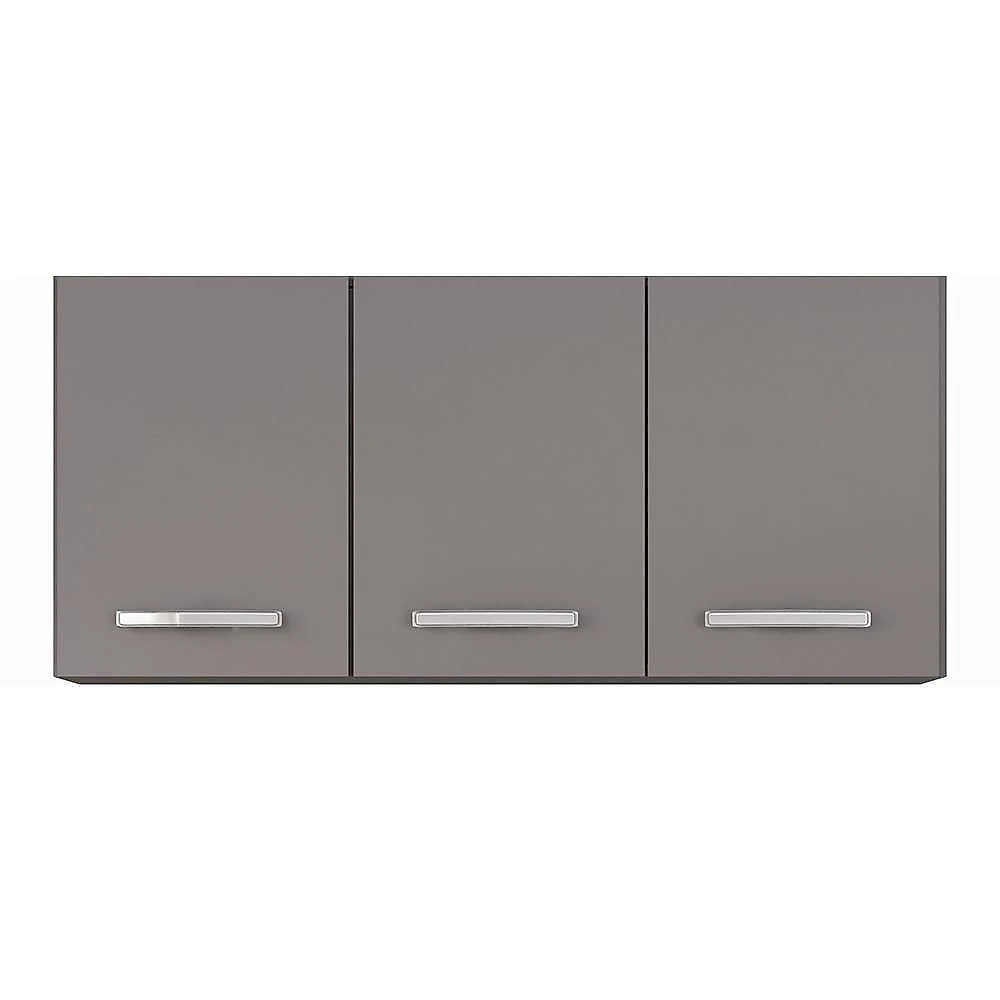 Armários De Cozinha Aéreo 3 Portas 120cm Kit 2 Honduras Cinza - Lumil