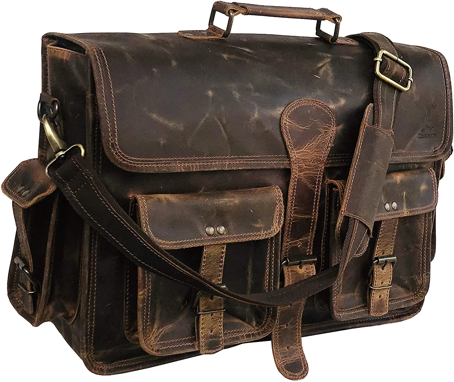 Cuero BolsaPasta de Couro Vintage para LaptopMarrom