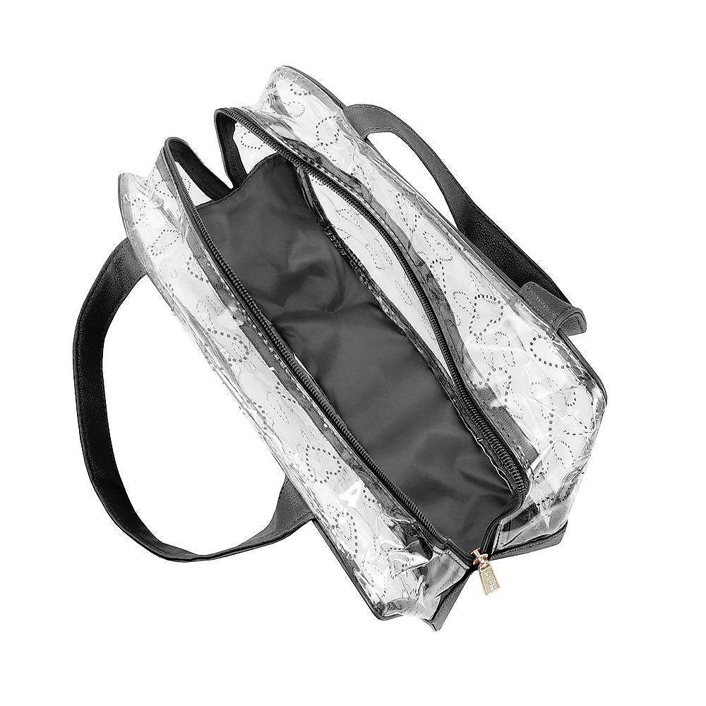 Kit De Bolsa Transparente E Frascos De Viagem De 7 Peças Preto
