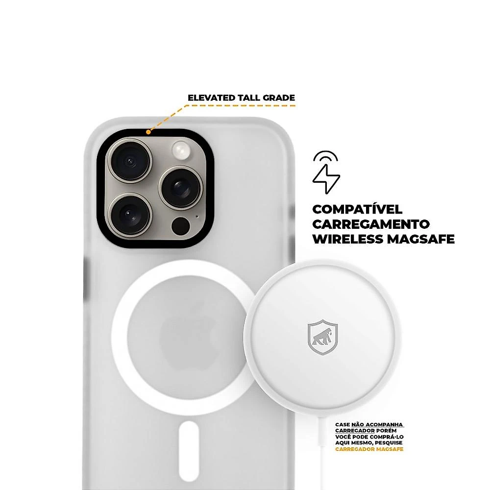 Kit Capa Magsafe Pro Transaprente e Pelicula Defender Pro Privacidade para iPhone 15 Pro - Gshield