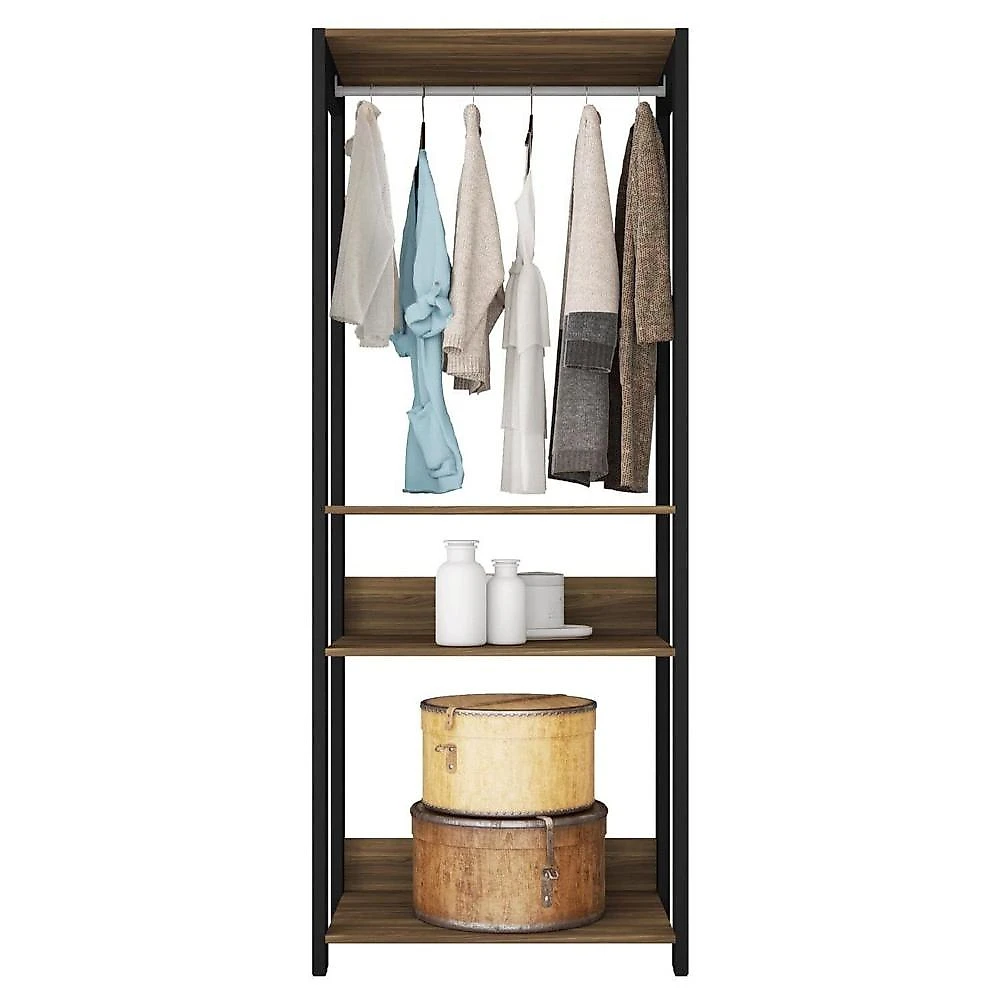 Módulo para Closet 2 Prateleiras Aberto Byte Mel/Preto
