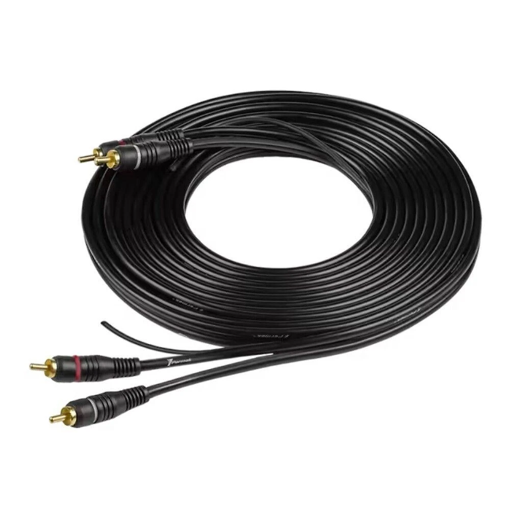 Cabo Rca Permak Rca Ouro 5m Fio 4mm para Áudio 100W Conectividade Estéreo Preto