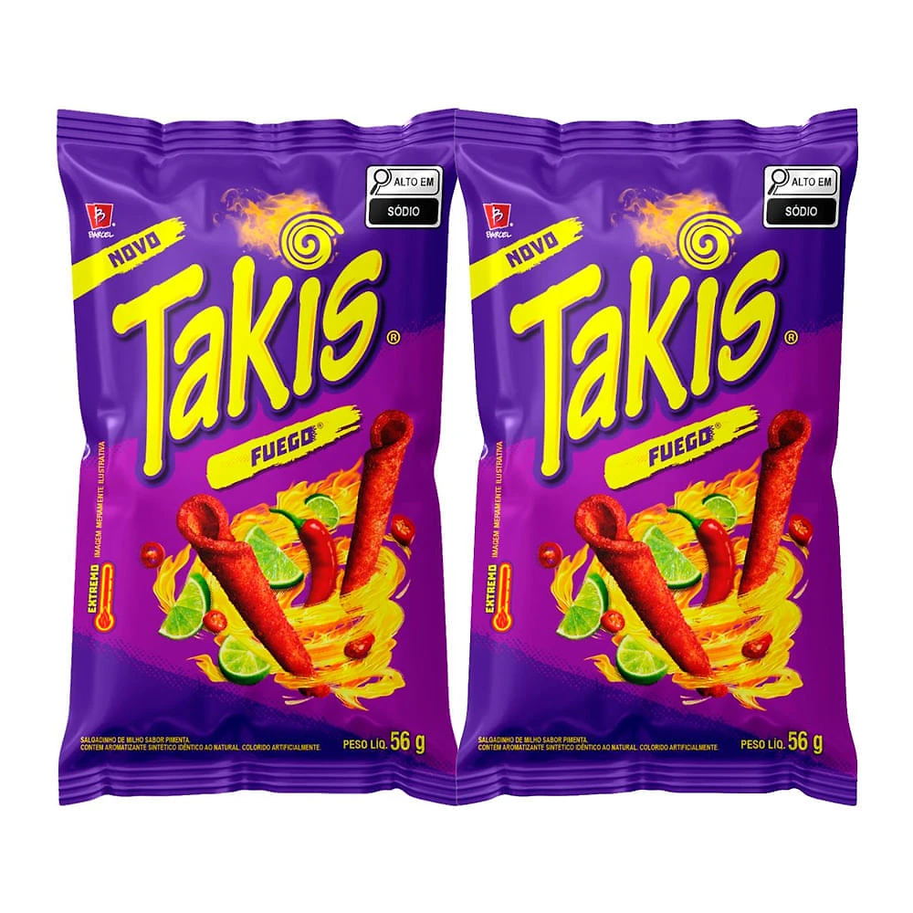 Kit 2 Salgadinho de Milho Takis Fuego 56g