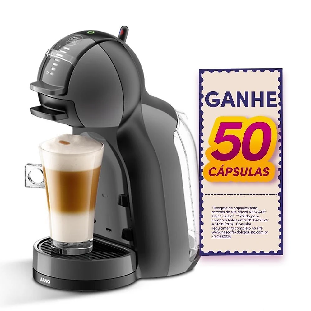 Kit Cafeteira Dolce Gusto Mini Me Preta com 30 Unidades para Bebidas em Cápsulas 220V