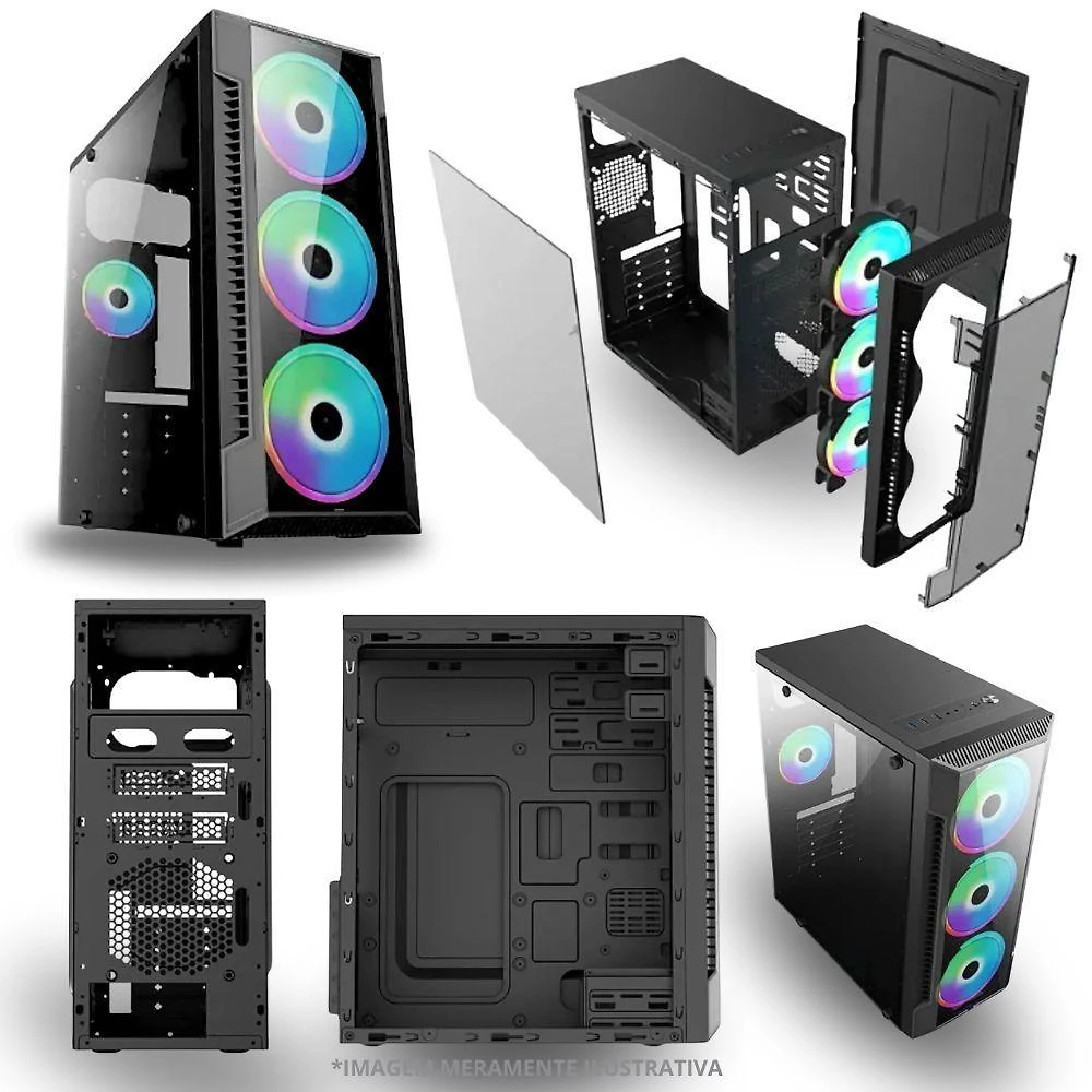 Pc Gamer Amd Ryzen 5 5600gt, 16gb Ram, Placa De Video Radeon Vega 7, Ssd 480gb, Fonte 550w + Monitor 23" Led 75hz