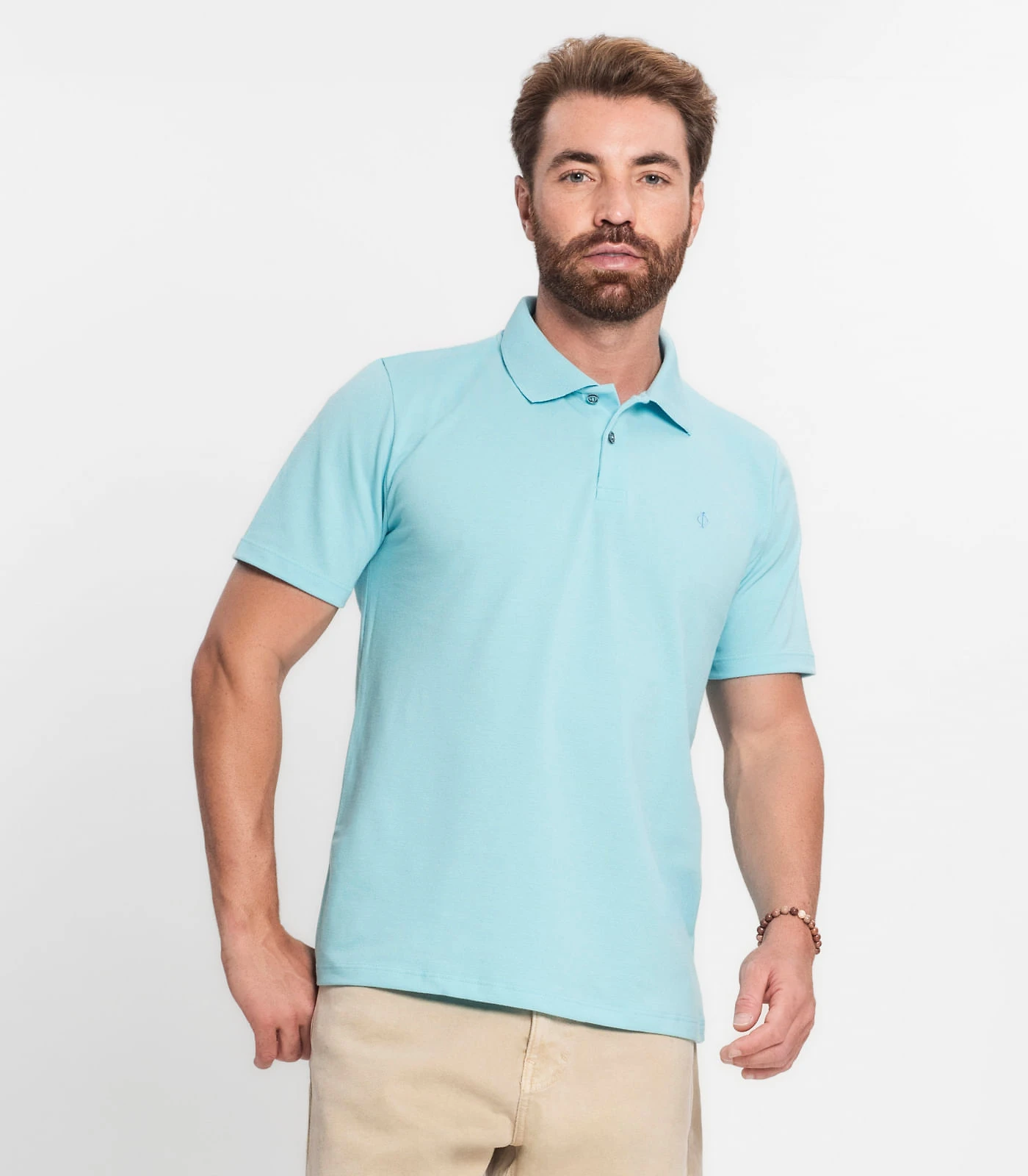 Camisa Polo Masculina Diametro Azul